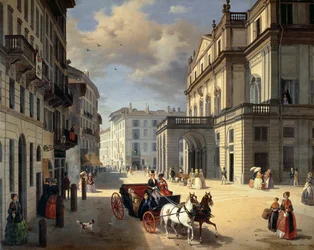 Vorderseite des La Scala Theaters, 1852